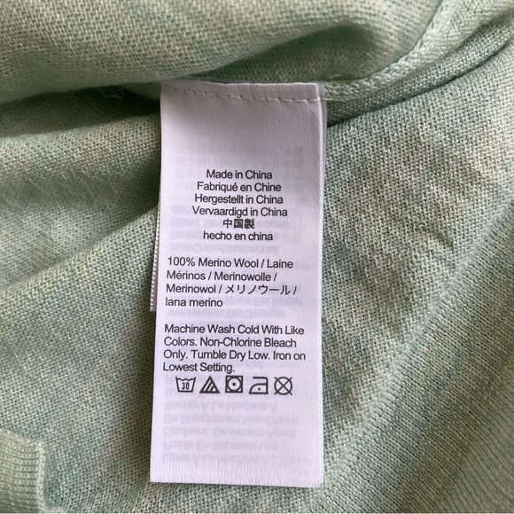 J. Crew Mint Green Merino Wool Light Academia Long Sleeve Polo Tennis Core Sz M - Picture 14 of 16